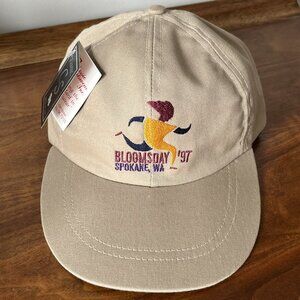 NWT 1997 Spokane WA Lilac Bloomsday Run Ball Cap Hat Beige Unisex Vintage USA